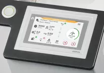 The proven QATM-software on the 4.3“ touchscreen contains a consumable and program database which allows also to create individually set user profiles.